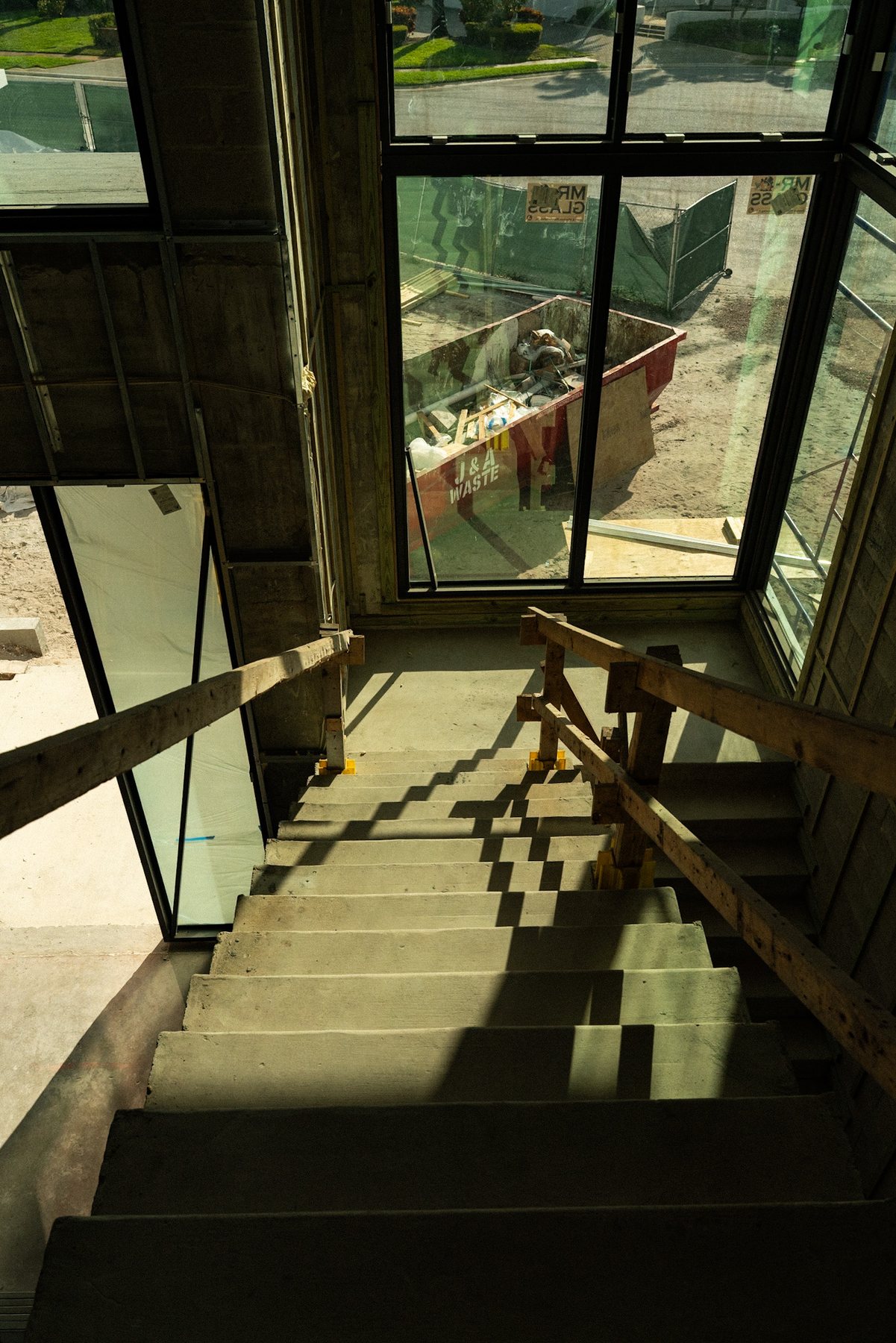 Concrete stair and structural details during construction