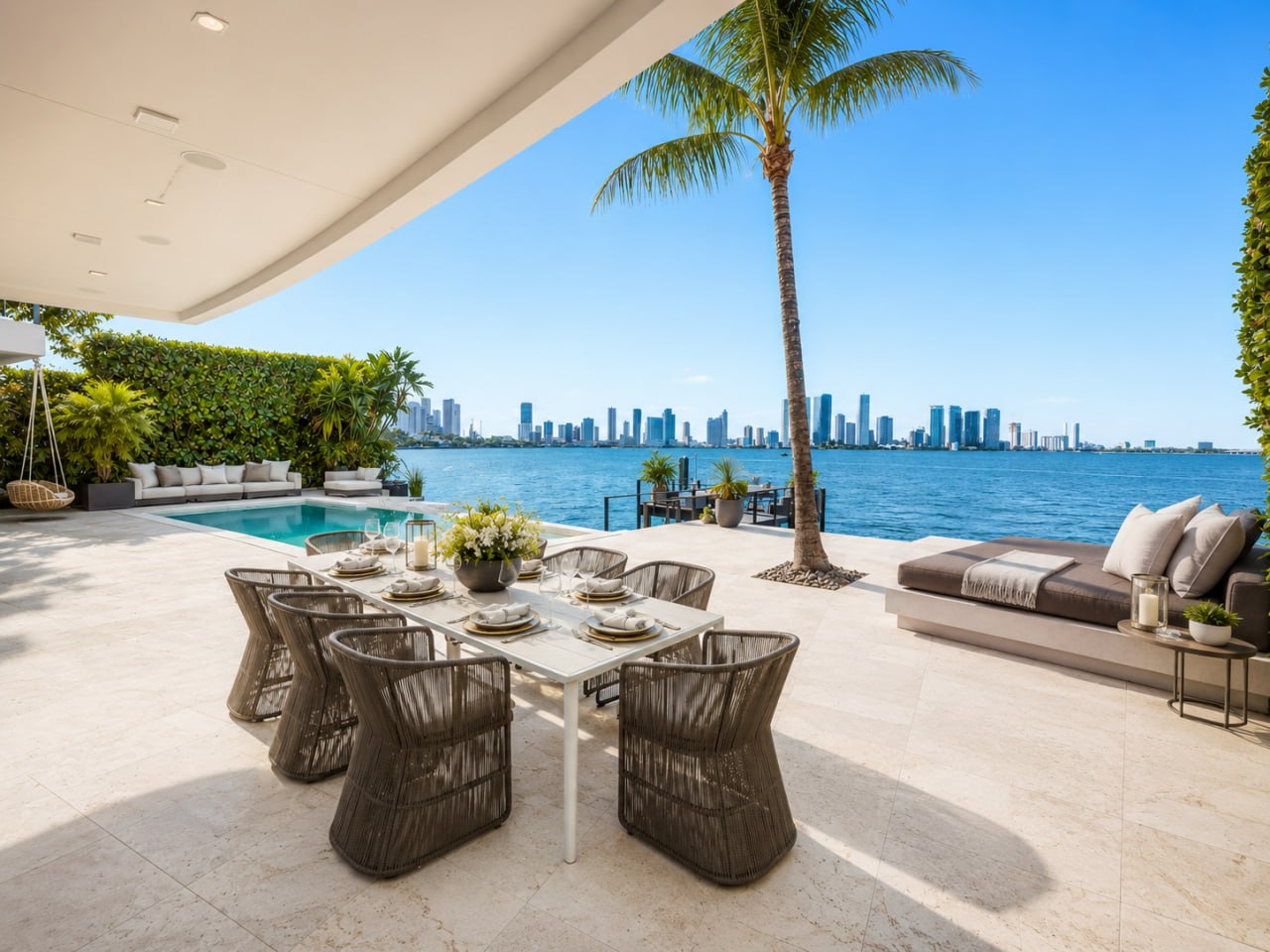 Waterfront villa on the Venetian Islands in Miami Beach